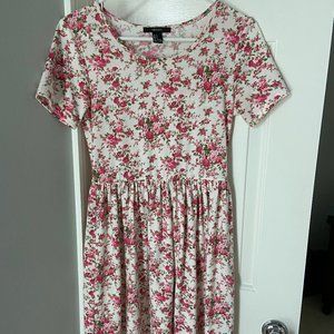 Forever 21 Floral Print Babydoll Short SleeveDress